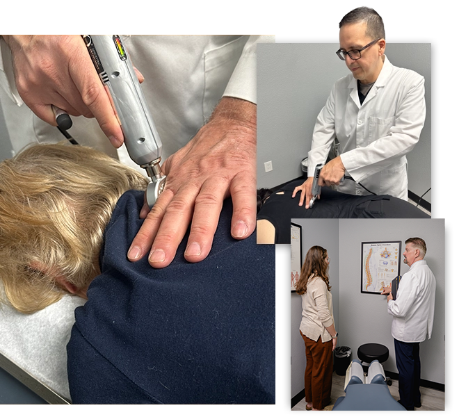 Chiropractor Reno NV Dr Ortiz Using Impulse Adjuster On Patient